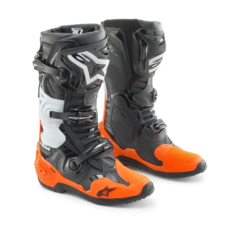 Stivali da moto Alpinestars Tech 10 KTM neri e arancioni