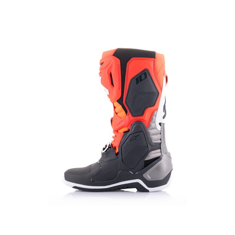 Stivali da moto Alpinestars Tech 10 arancio-giallo-viola-bianco-nero