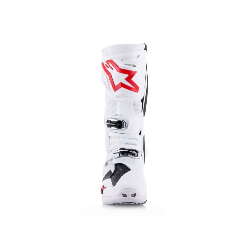 Stivali Moto Alpinestars Tech 10 Supervented Traforati Bianco-Rosso-Nero