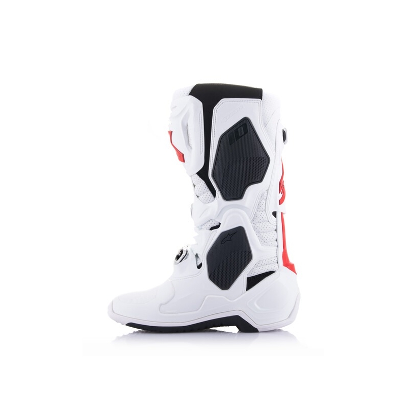 Stivali Moto Alpinestars Tech 10 Supervented Traforati Bianco-Rosso-Nero