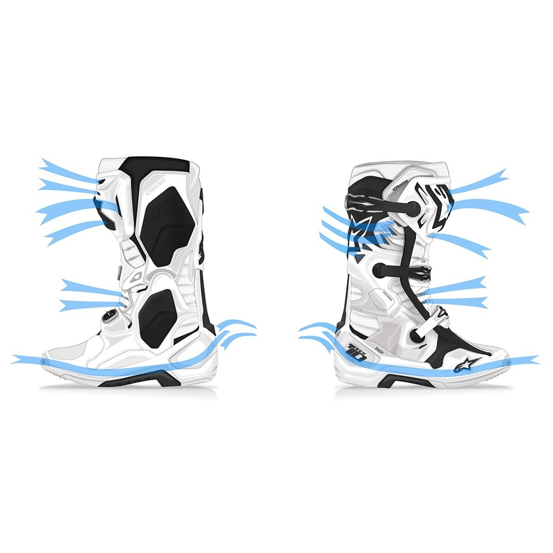 Stivali Moto Alpinestars Tech 10 Supervented Traforati Bianco-Rosso-Nero