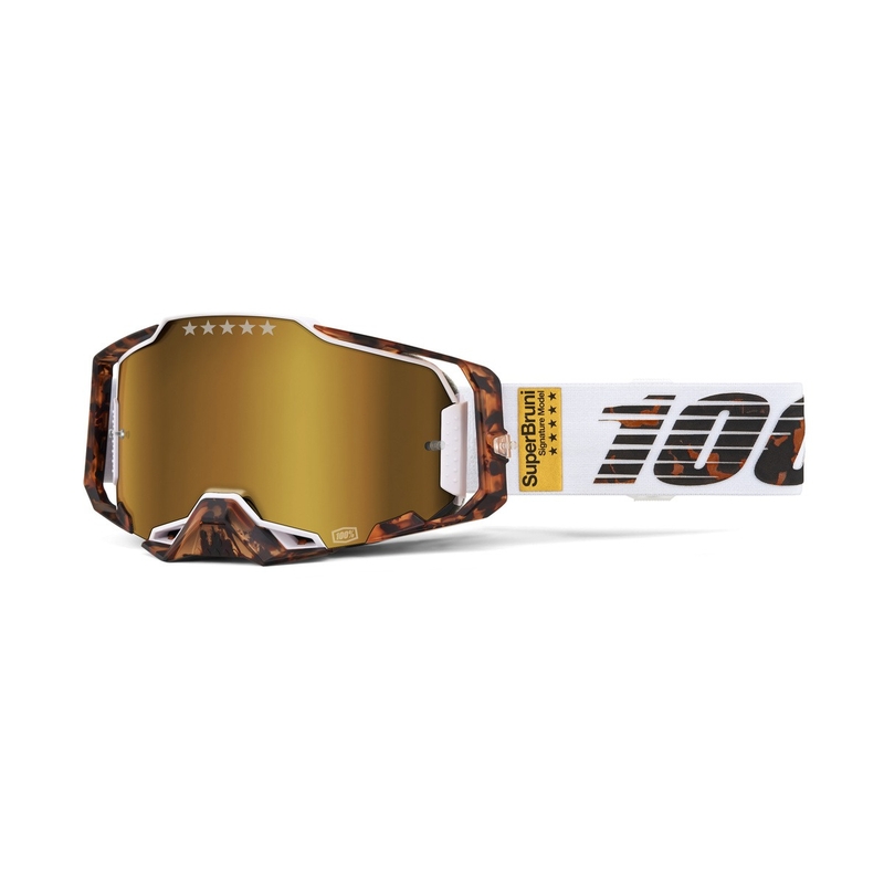 Occhiali da motocross 100% - USA ARMEGA Bruni Special oro plexi