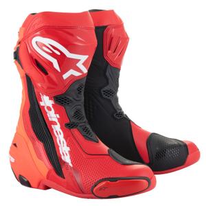 Stivali da moto Alpinestars Supertech R rosso fluo