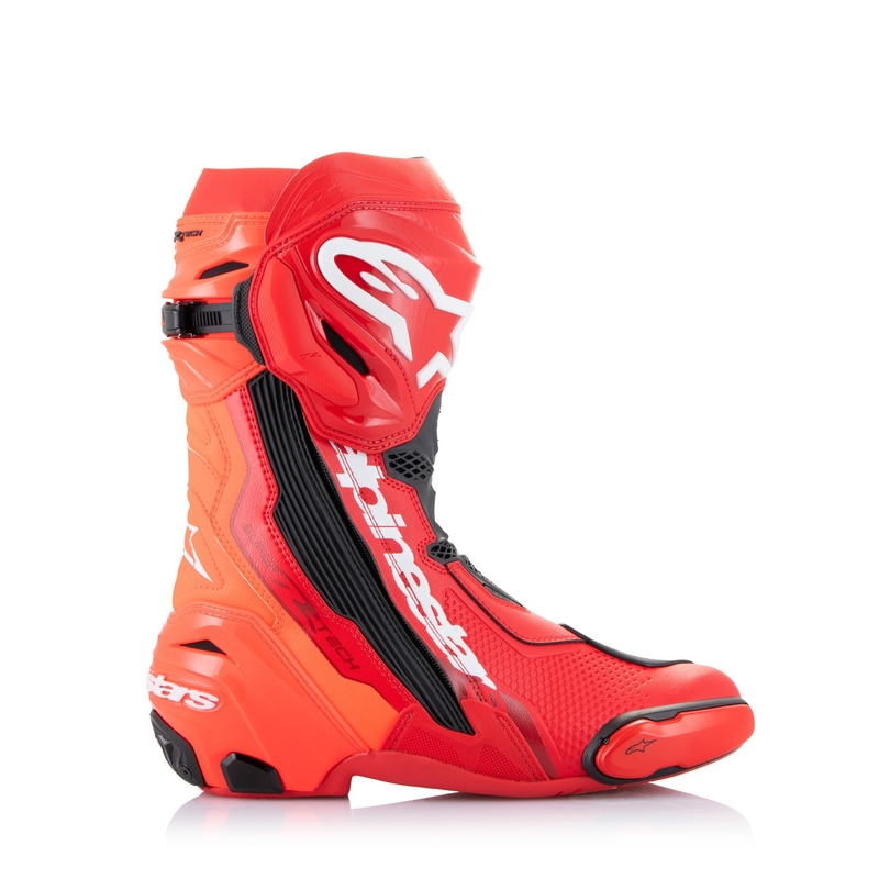 Stivali da moto Alpinestars Supertech R rosso fluo