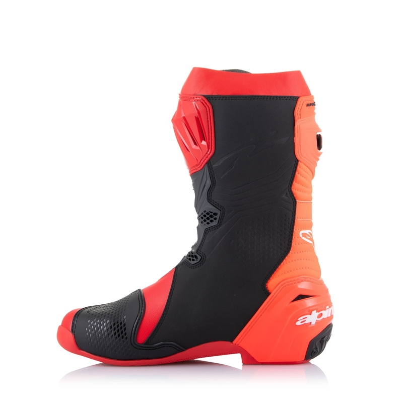 Stivali da moto Alpinestars Supertech R rosso fluo