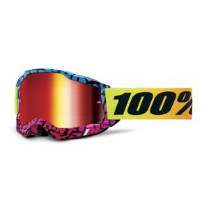Occhiali da motocross 100% ACCURI 2 Special UTV/OTG - edizione limitata Ken Block rosso con plexi cromato