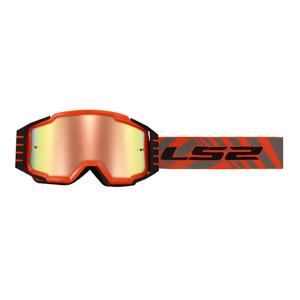 Occhiali da motocross LS2 Charger PRO H-V arancione con plexi iridio