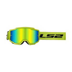 Occhiali da motocross LS2 Charger H-V giallo con plexi iridio
