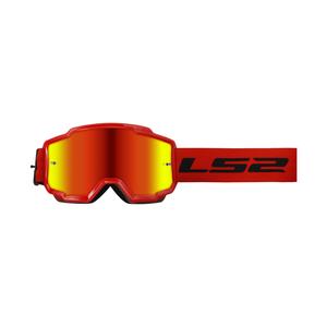 Occhiali da motocross LS2 Charger rossi con plexi all'iridio