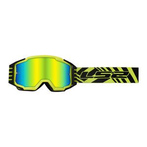 Occhiali da motocross LS2 Charger PRO H-V giallo-nero con plexi iridio