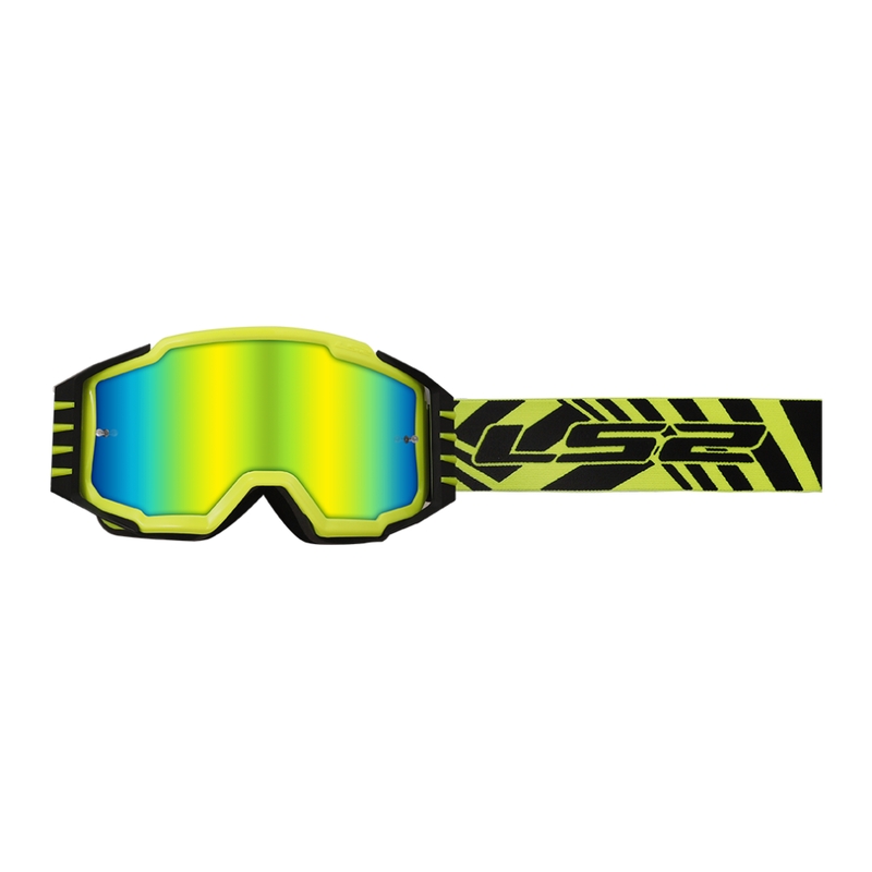 Occhiali da motocross LS2 Charger PRO H-V giallo-nero con plexi iridio