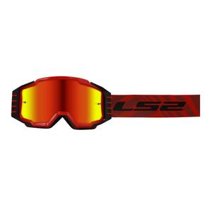 Occhiali da motocross LS2 Charger PRO rosso con plexi all'iridio