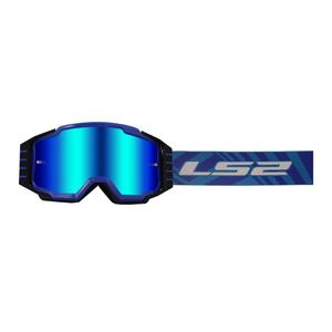 Occhiali da motocross LS2 Charger PRO blu con plexi all'iridio