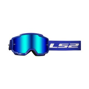 Occhiali da motocross LS2 Charger blu con plexi all'iridio