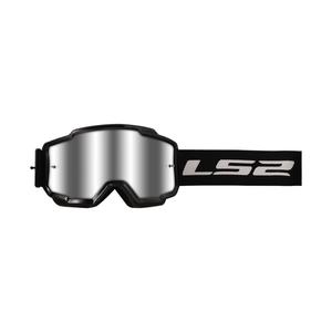 Occhiali da motocross LS2 Charger neri con plexi argento