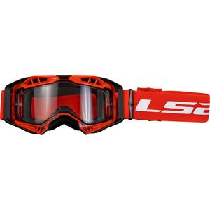 Occhiali da motocross LS2 Aura Enduro rosso plexi chiaro