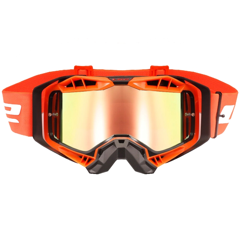 Occhiali da motocross LS2 Aura PRO nero-arancio iridium plexi