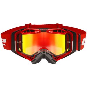 Occhiali da motocross LS2 Aura PRO nero-rosso iridium plexi