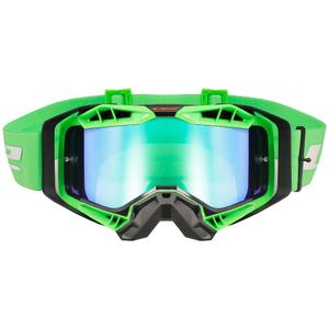 Occhiali da motocross LS2 Aura PRO nero-verde iridium plexi