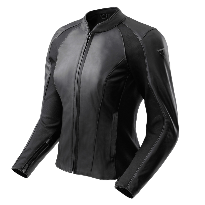 Giacca moto in pelle da donna Rebelhorn Siena nera