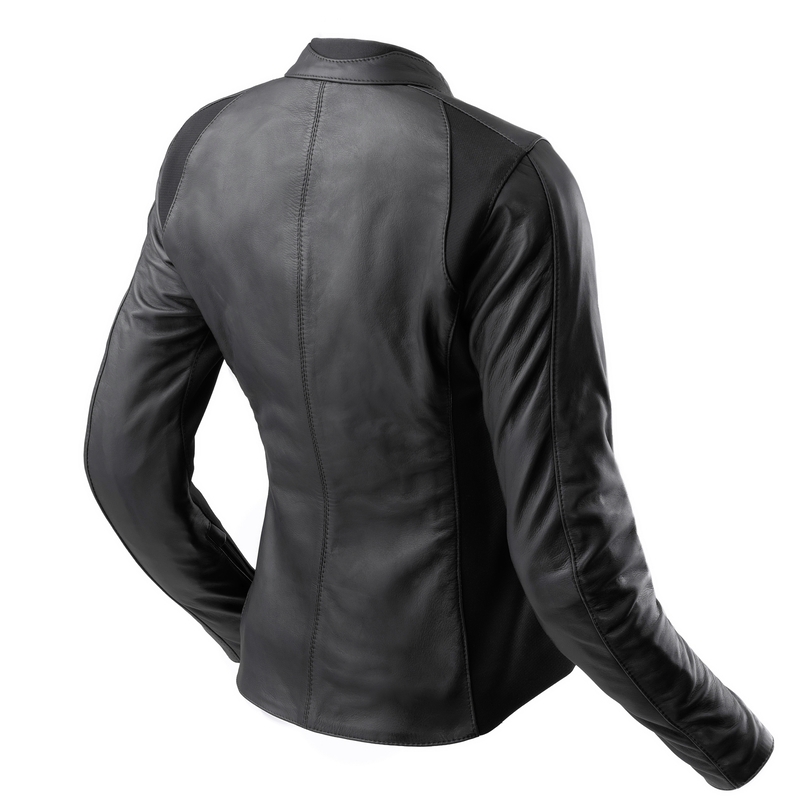 Giacca moto in pelle da donna Rebelhorn Siena nera