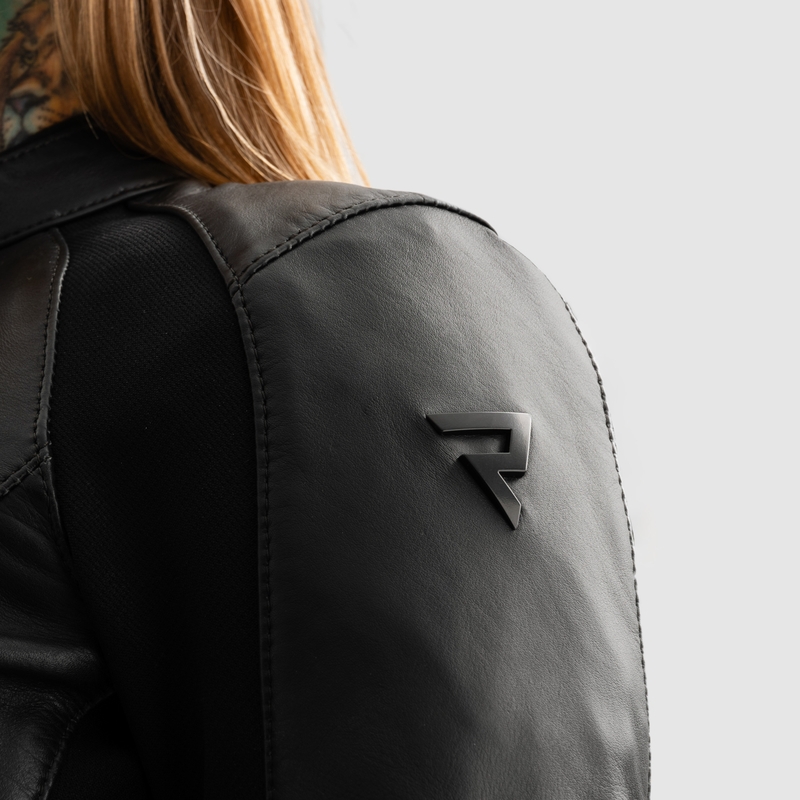 Giacca moto in pelle da donna Rebelhorn Siena nera