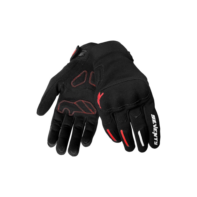 Guanti da moto Seventy Degrees SD-C40 Asphalt nero e rosso