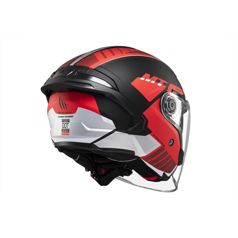 MT Cosmo SV Cruiser casco aperto rosso-nero-grigio opaco