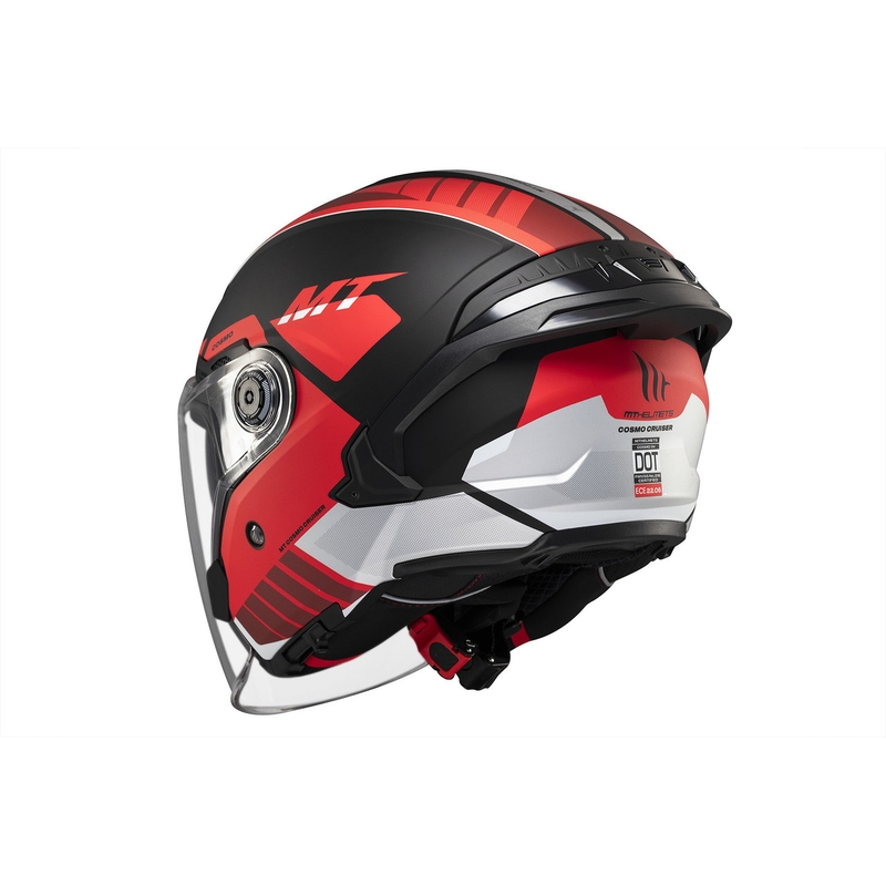 MT Cosmo SV Cruiser casco aperto rosso-nero-grigio opaco