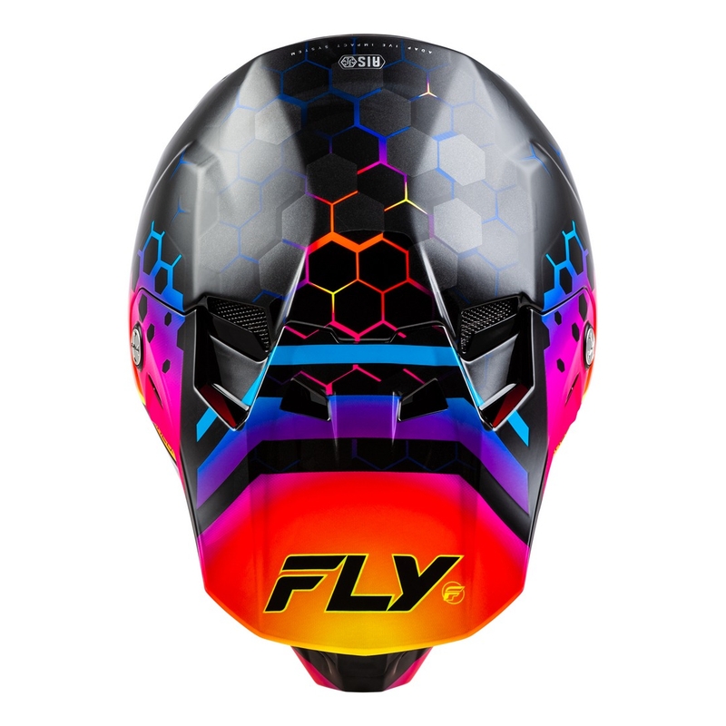 Casco da motocross FLY Racing Formula CC Tektonic nero-giallo-rosa