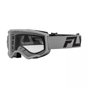 Occhiali da motocross per bambini FLY Racing Focus argento-nero con plexi trasparente