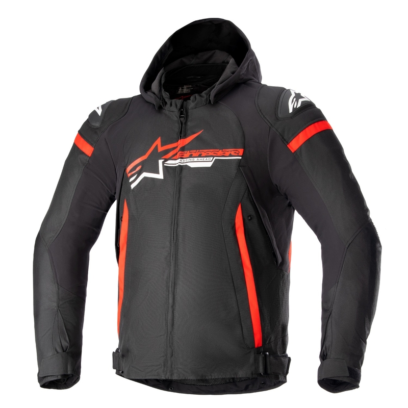 Alpinestars Zaca Giacca da moto impermeabile nera, rossa e bianca