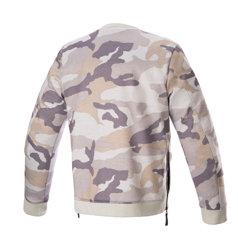 Felpa da moto Alpinestars Legit Crew Fleece, mimetica chiara-grigio