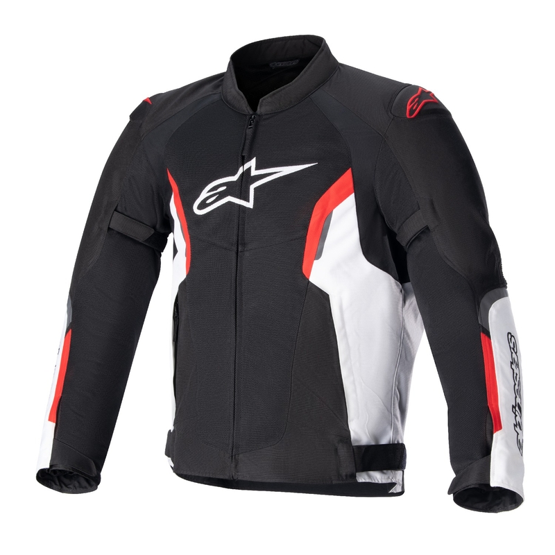 Giacca moto Alpinestars AST AIR TECH-AIR 5 compatibile nero-bianco-rosso fluo