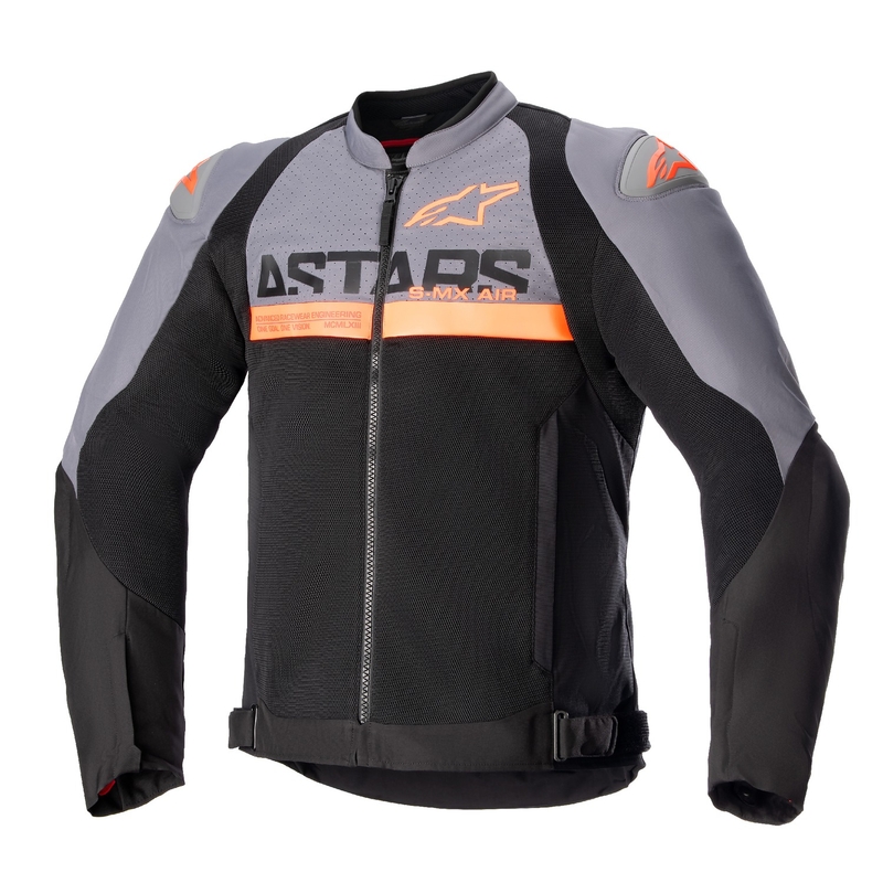 Giacca da moto Alpinestars SMX Air grigio scuro-nero-arancio fluo