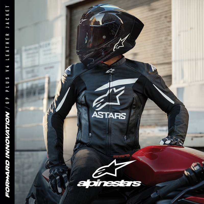 Giacca da moto Alpinestars GP PLUS 4 bianca e nera