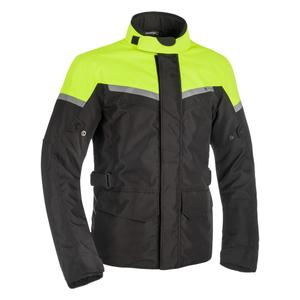 Giacca da moto Oxford Spartan Long WP nero-giallo fluo