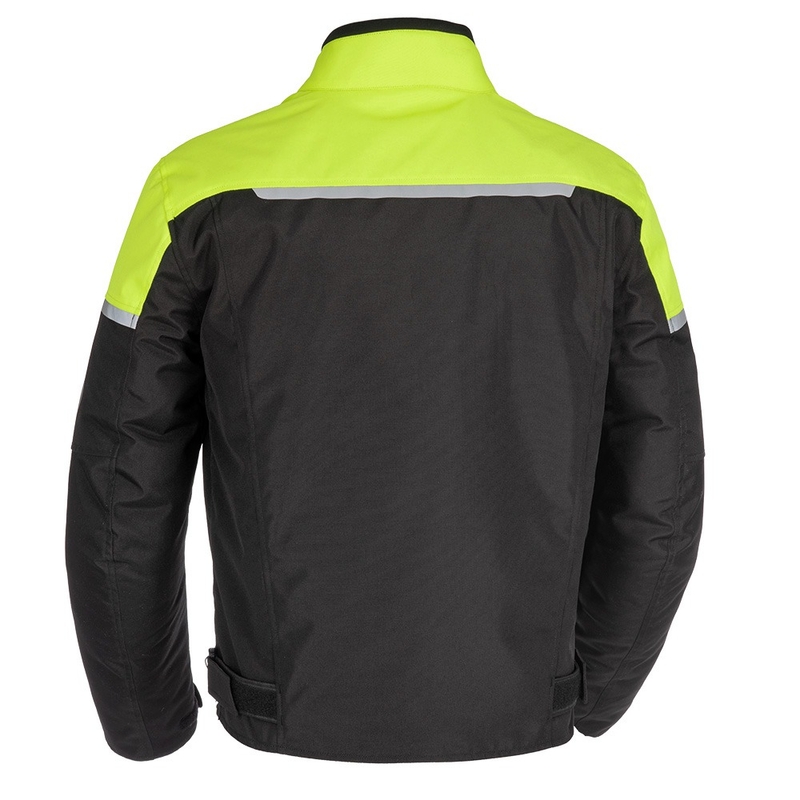 Giacca da moto Oxford Spartan Short WP nero-giallo fluo