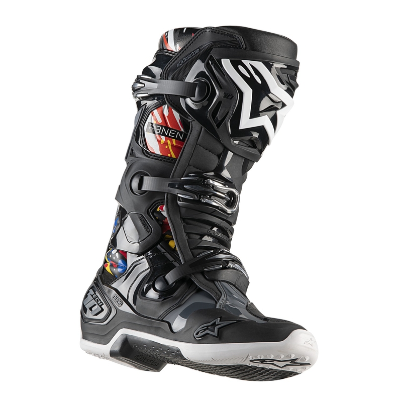 Alpinestars Tech 10 Edizione Limitata Renen Nero-Grigio-Bianco-Multicolore Stivali da Moto