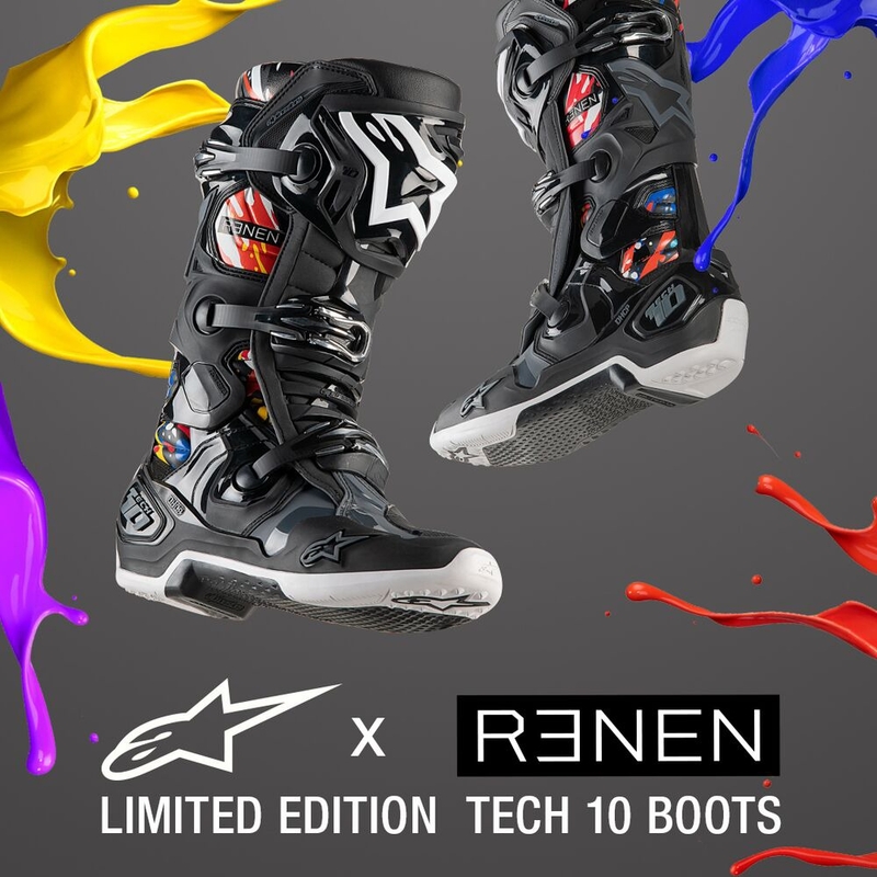 Alpinestars Tech 10 Edizione Limitata Renen Nero-Grigio-Bianco-Multicolore Stivali da Moto