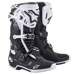 Stivali da moto Alpinestars Tech 10 bianchi e neri