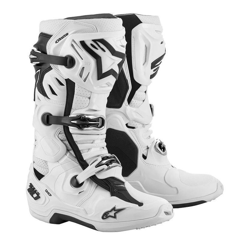 Stivali moto Alpinestars Tech 10 Supervented Bianco traforato