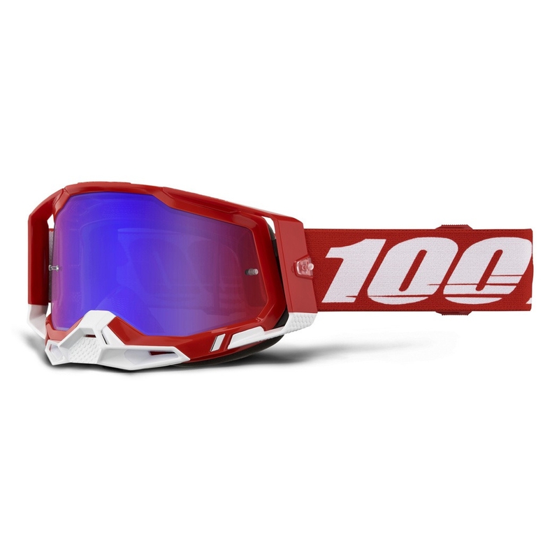 Occhiali da motocross 100% RACECRAFT 2 Plexi rosso-blu
