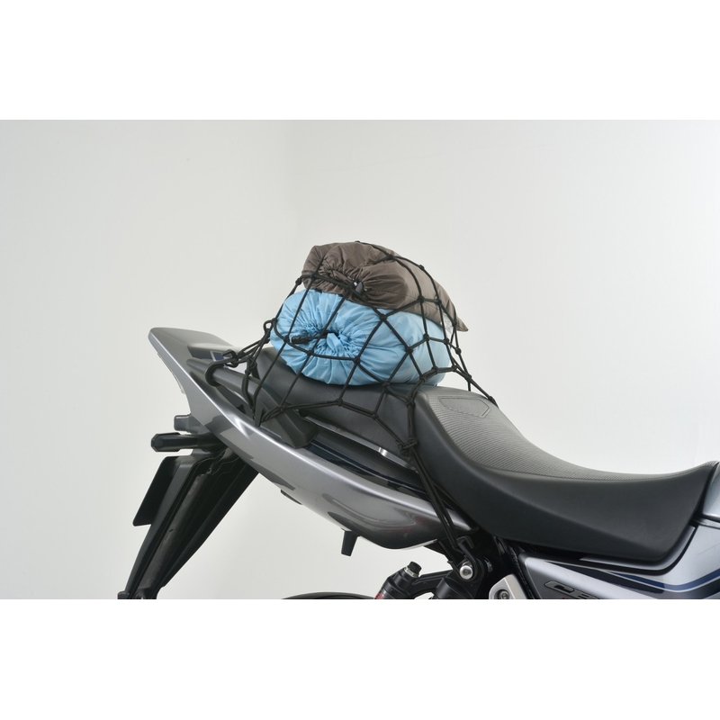 Rete portapacchi flessibile per moto con ganci in plastica Daytona 30 x 30 cm nero