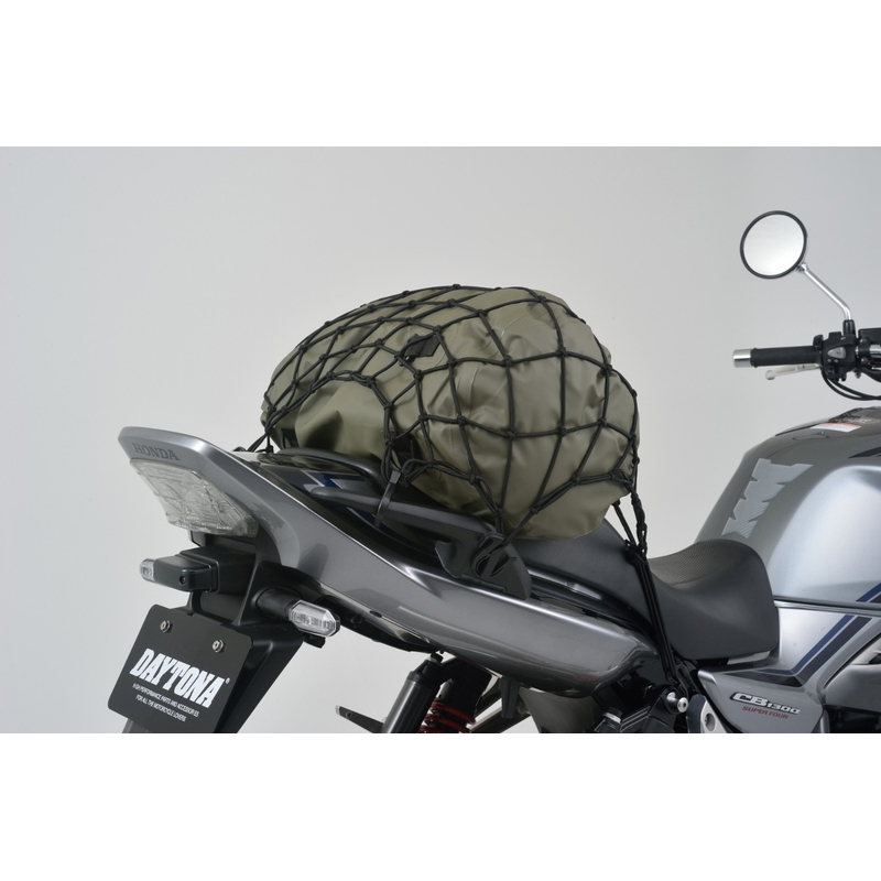 Rete portapacchi flessibile per moto con ganci in plastica Daytona 40 x 40 cm nero