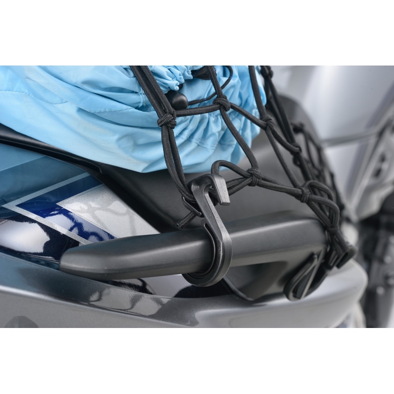 Rete portapacchi flessibile per moto con ganci in plastica Daytona 40 x 40 cm nero
