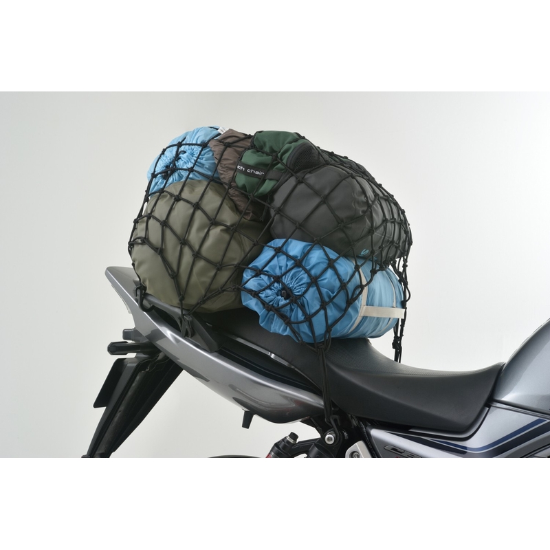 Rete portapacchi flessibile per moto con ganci in plastica Daytona 60 x 60 cm nero