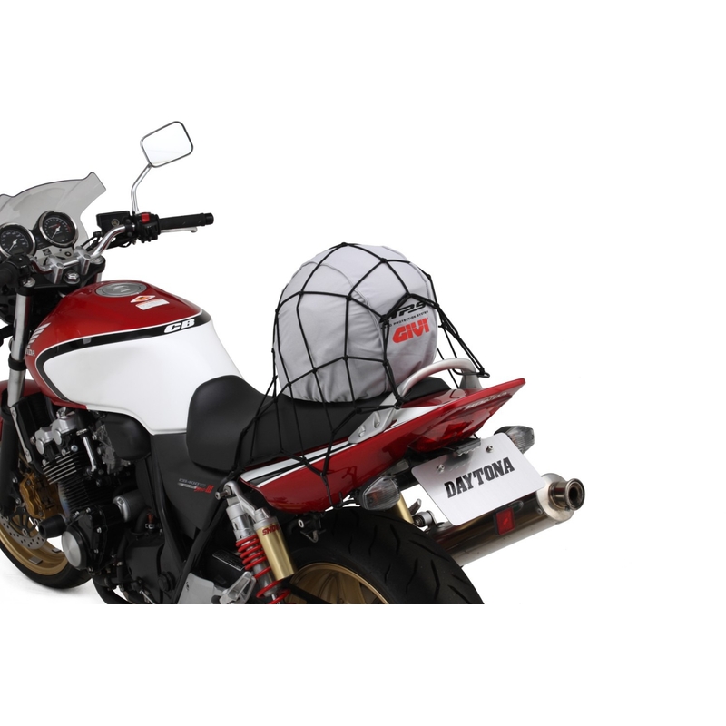 Rete portapacchi flessibile per moto con ganci in metallo Daytona 40 x 40 cm nero
