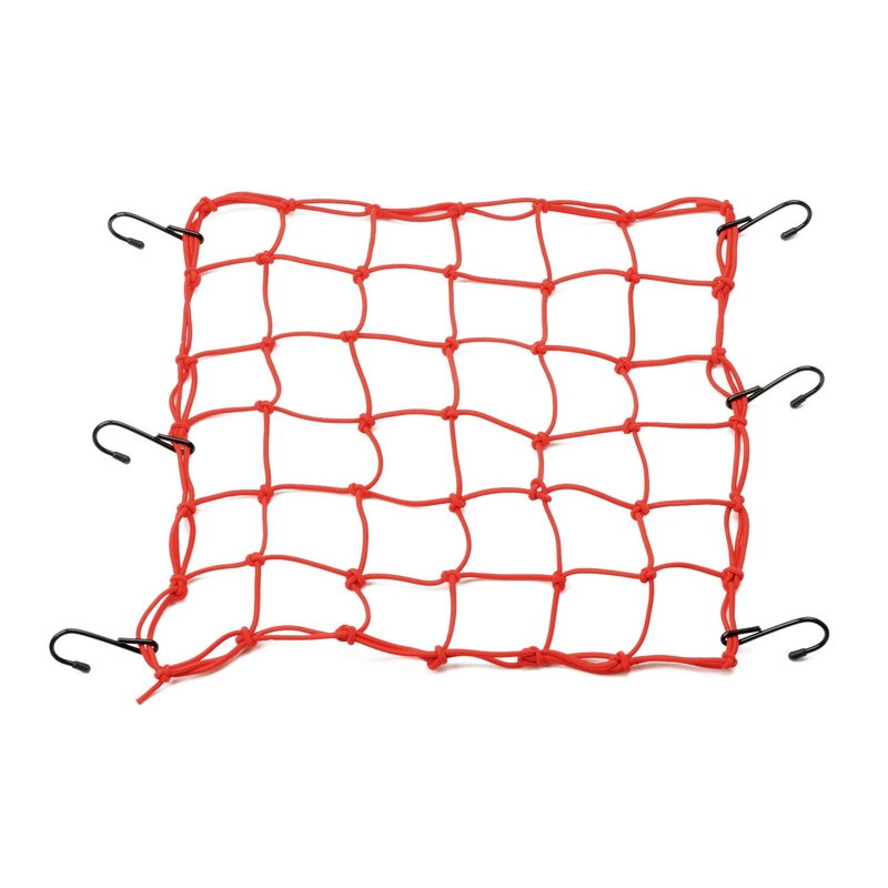 Rete portapacchi flessibile per moto con ganci in metallo Daytona 40 x 40 cm rosso