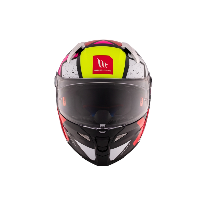 MT REVENGE 2 S Light CO casco moto integrale lucido bianco-rosa-giallo